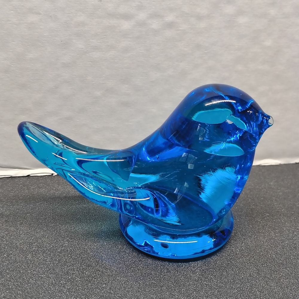 Vintage Bluebird Of Happiness Leo Ward Signed 1991 Glass Art